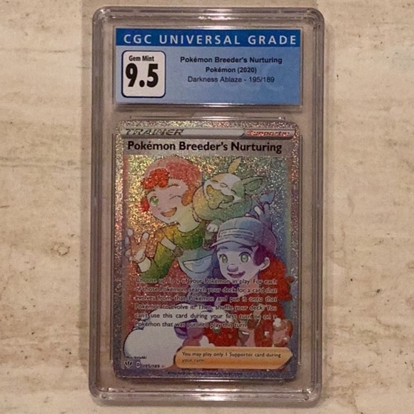 Pokemon Other - Pokemon Breeder’s Nurturing 2020 Darkness Ablaze 195/189 SWSH CGC 9.5 TCG #195